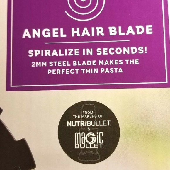 Veggie Bullet Angel Hair Blade 2 mm Cooking Spiralize Small Kitchen Appliance - Picture 2 of 3